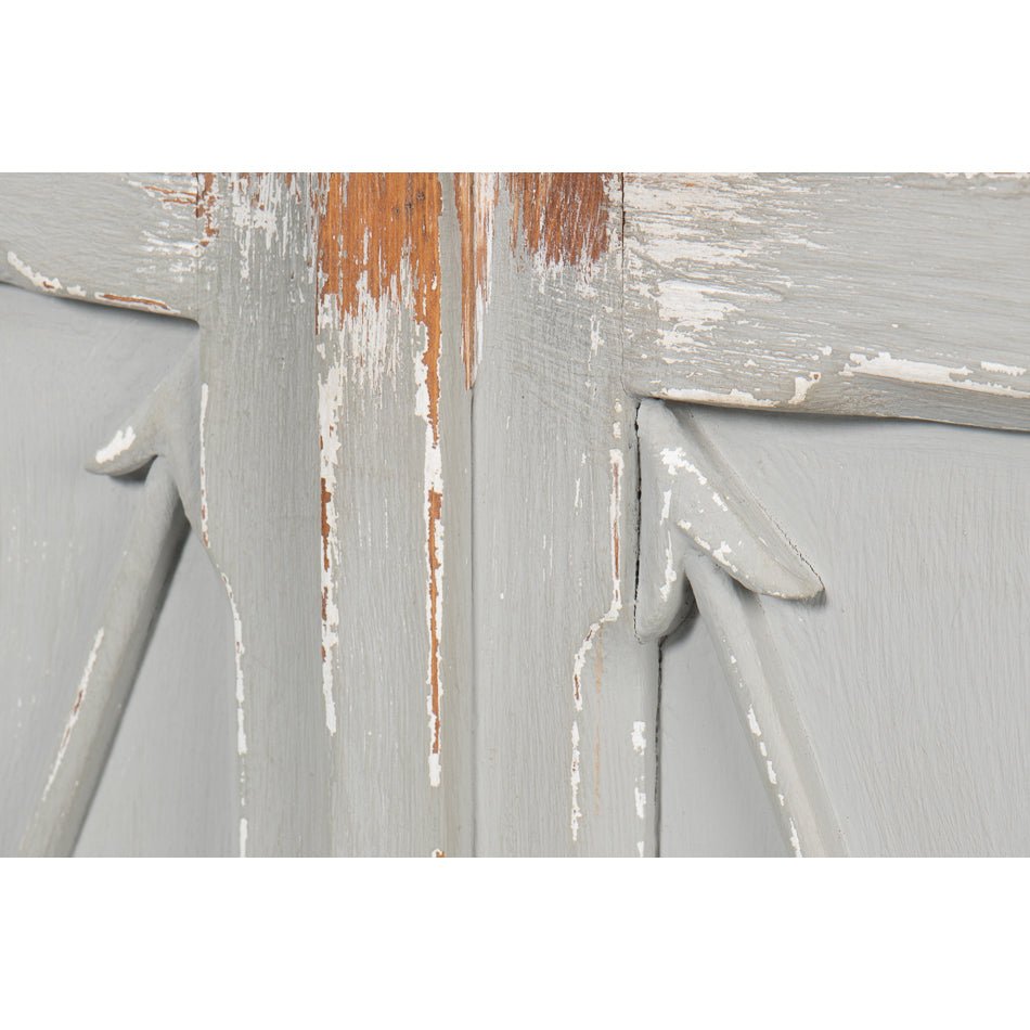 Long Directoire Style Antiqued Gray Buffet - English Georgian America