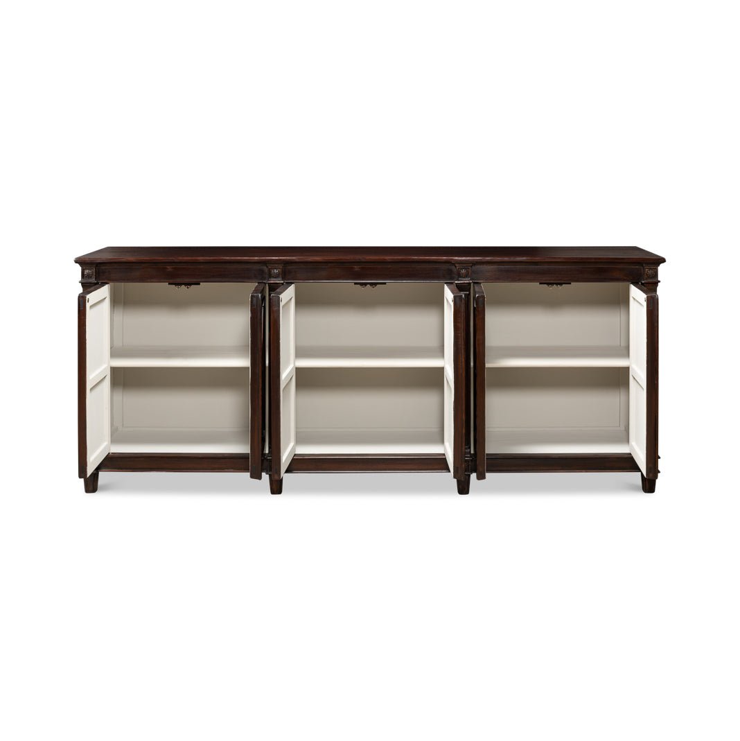 Long Directoire Style Dark Brown Buffet - English Georgian America