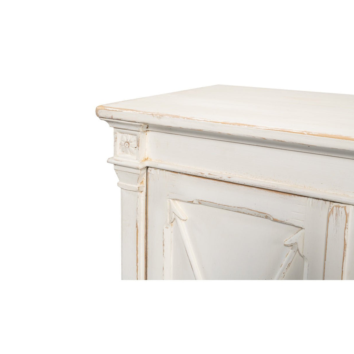 Long Directoire Style White Buffet - English Georgian America