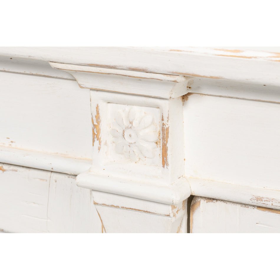 Long Directoire Style White Buffet - English Georgian America