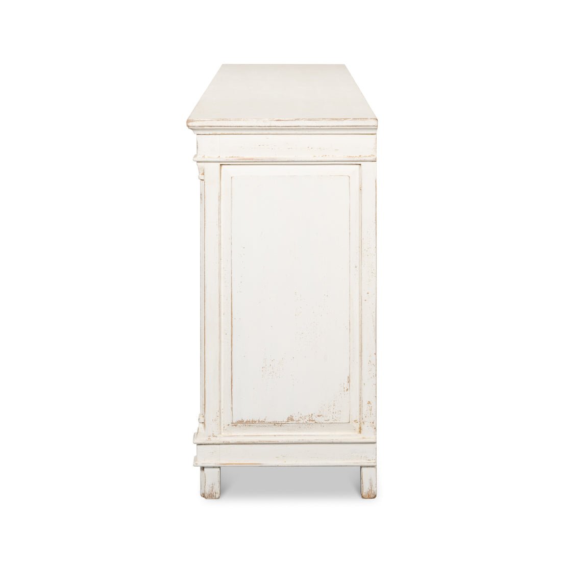 Long Directoire Style White Buffet - English Georgian America