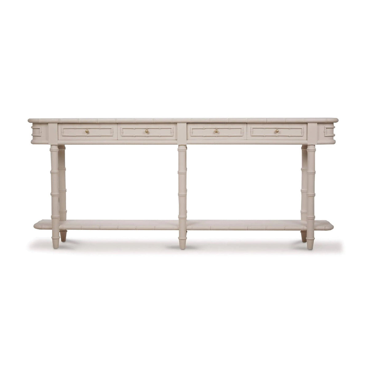 Long Faux Bamboo Console Table - English Georgian America