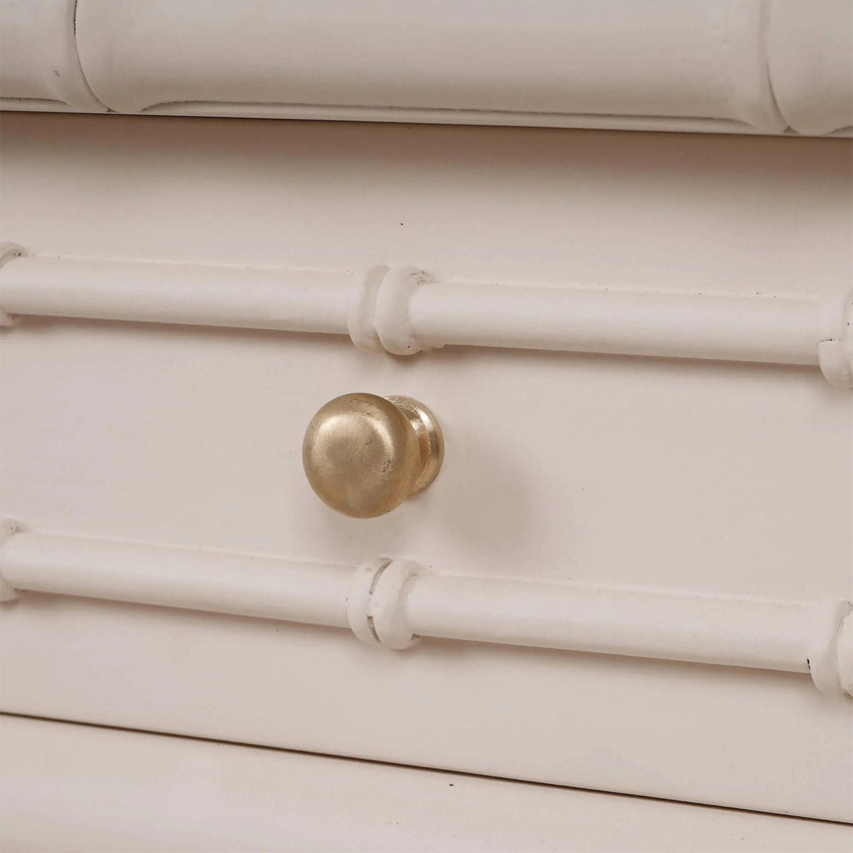 Long Faux Bamboo Console Table - English Georgian America