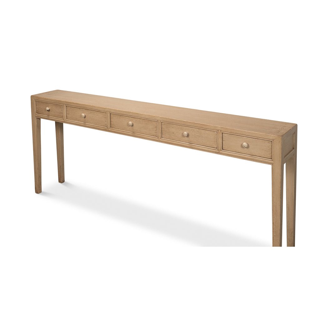 Long Narrow Console Table with Drawers - English Georgian America