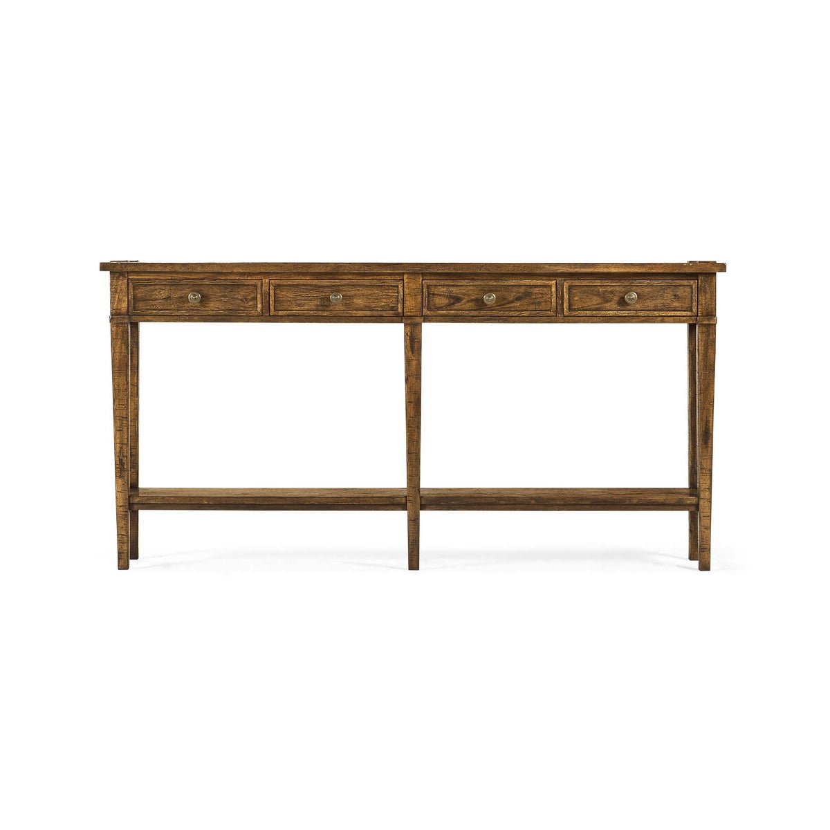 Long Narrow Country Console - Walnut Finish - English Georgian America