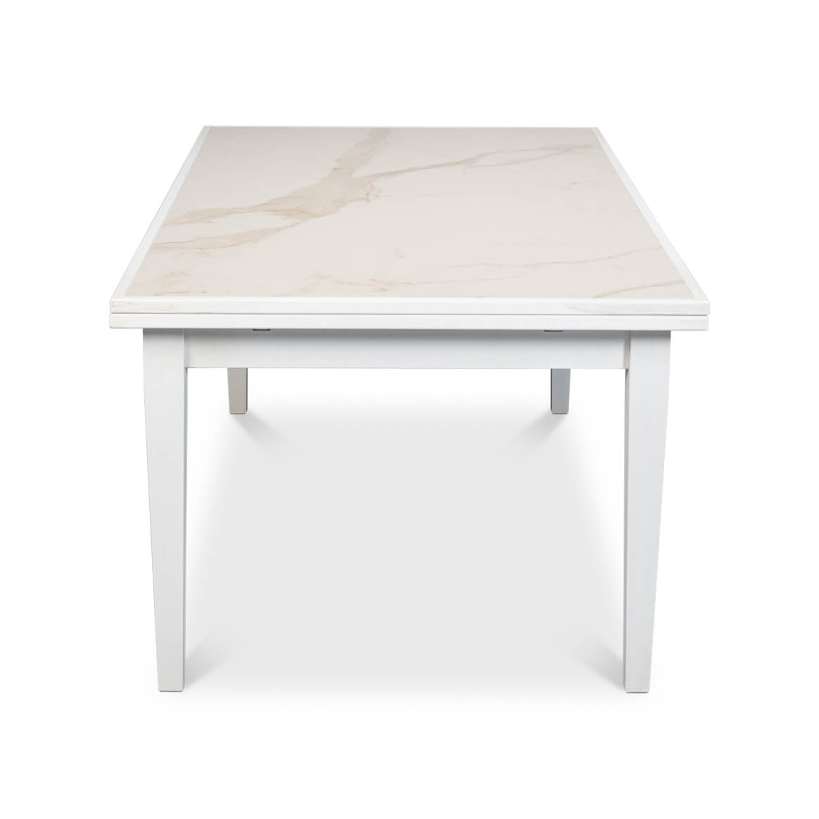 Long White Italian Draw Leaf Table - English Georgian America
