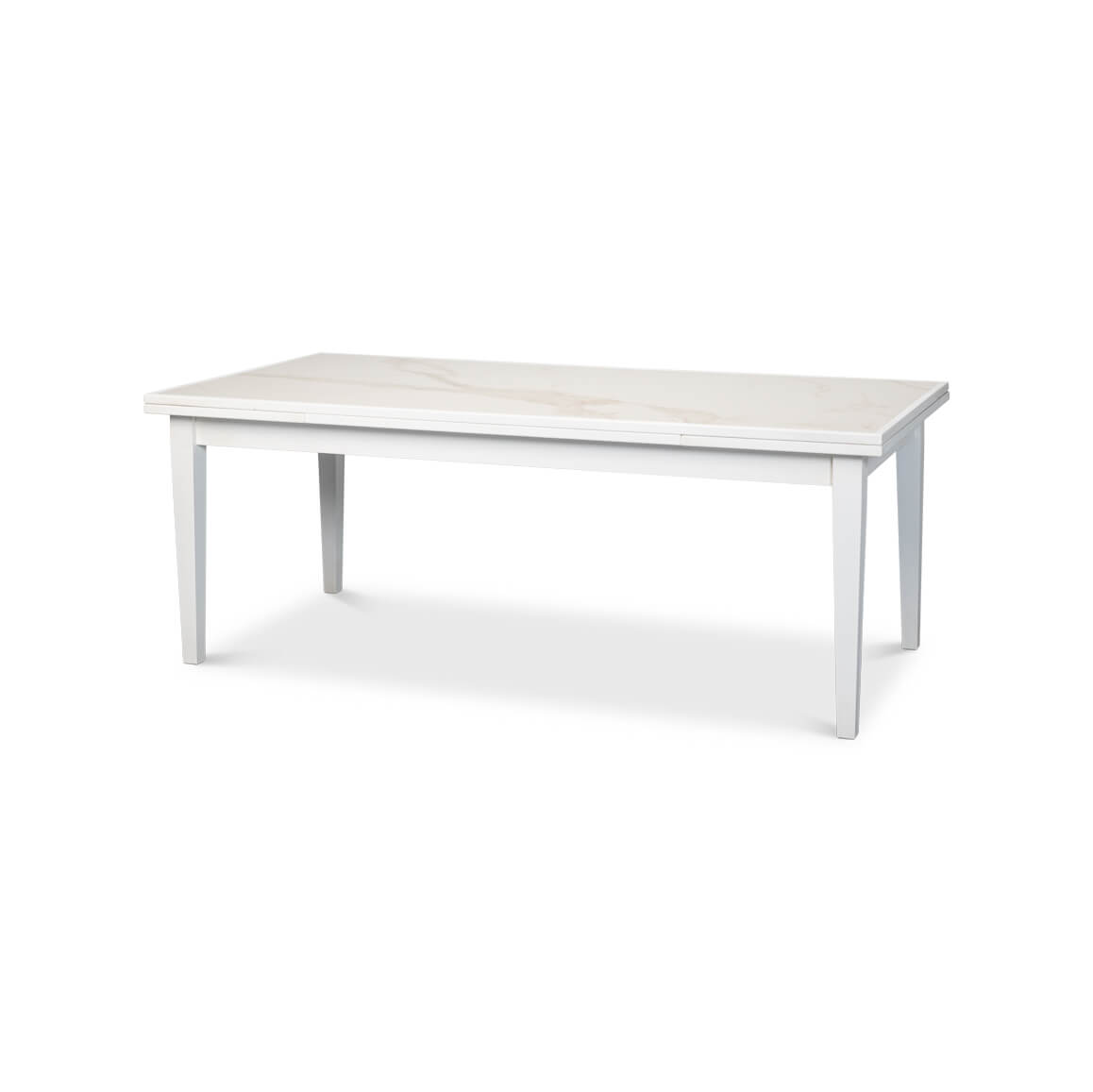 Long White Italian Draw Leaf Table - English Georgian America