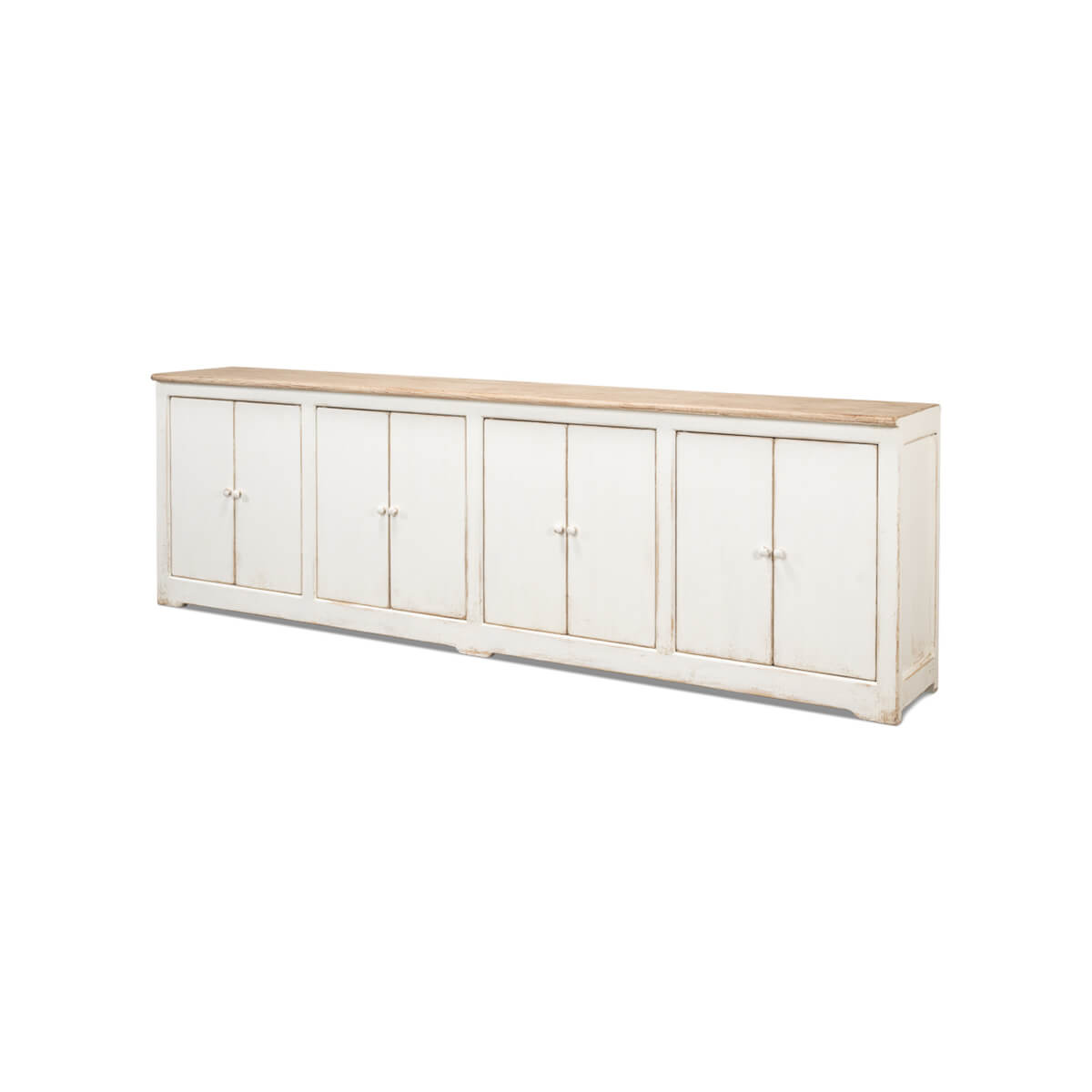 Long Whitewash Country Buffet - English Georgian America