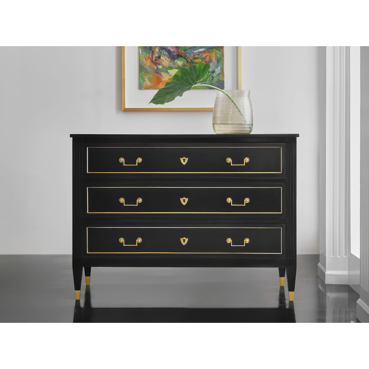 Louis XVI Black Painted Dresser - English Georgian America