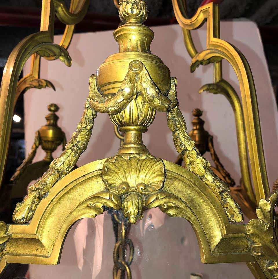 Louis XVI Bronze Hall Lantern - English Georgian America