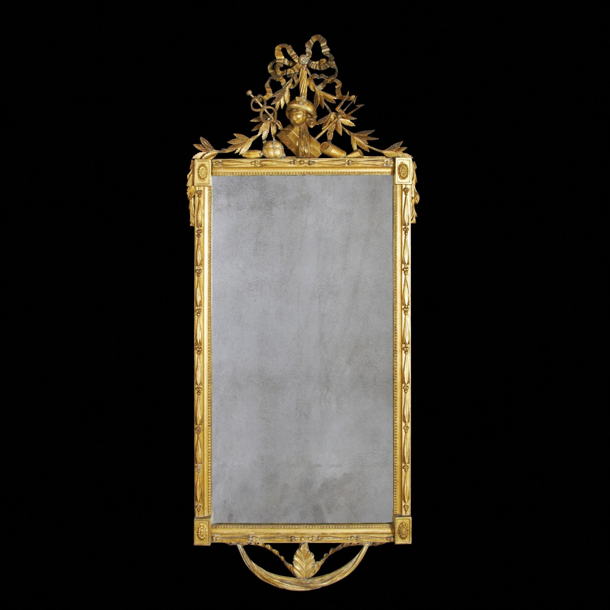 Louis XVI Carved Gilt Wood Mirror - English Georgian America