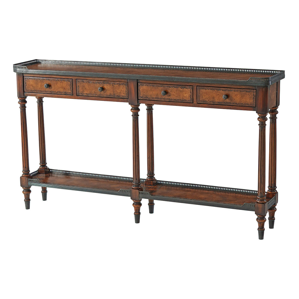 Louis XVI Leather Console Table - English Georgian America