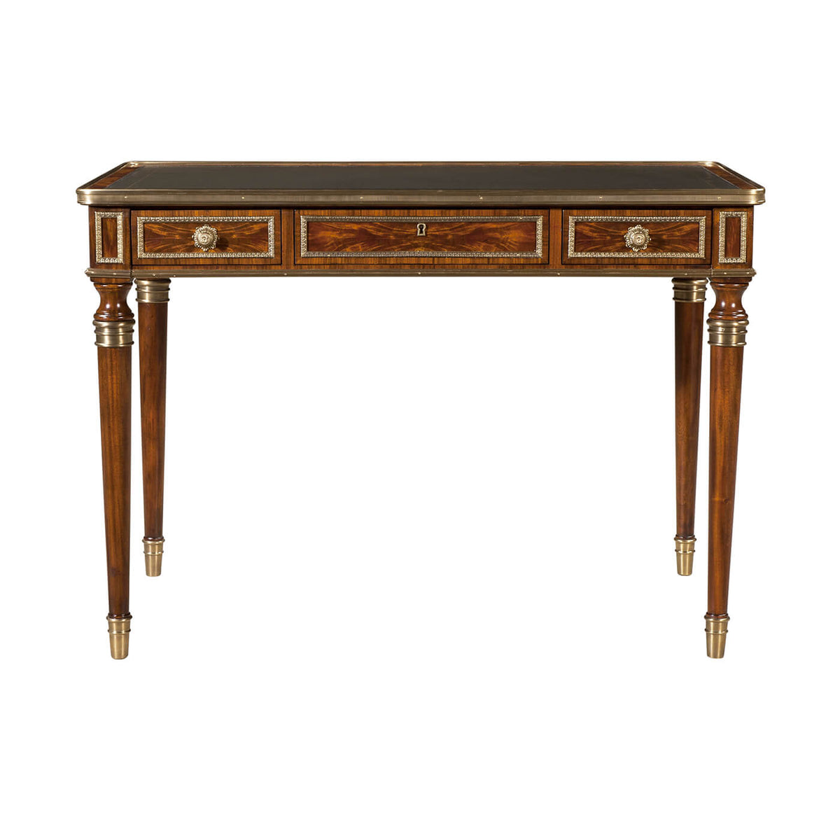 Louis XVI Leather Top Mahogany Desk - English Georgian America