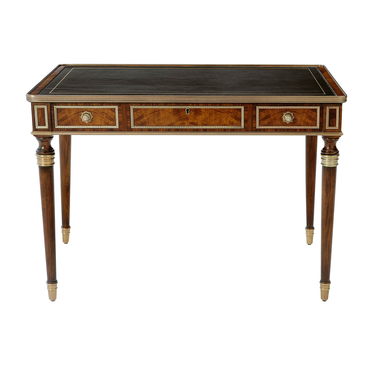 Louis XVI Leather Top Mahogany Desk - English Georgian America