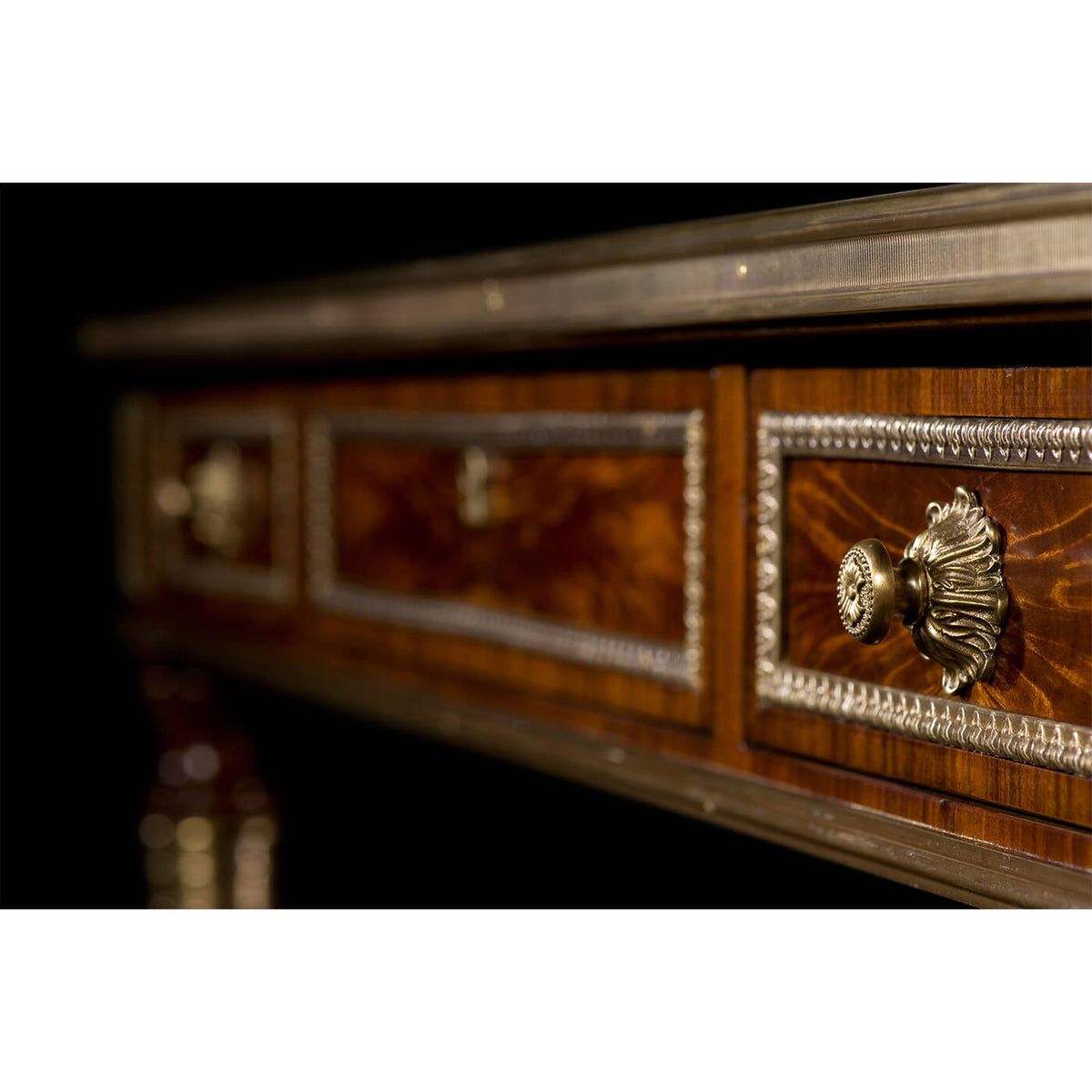 Louis XVI Leather Top Mahogany Desk - English Georgian America