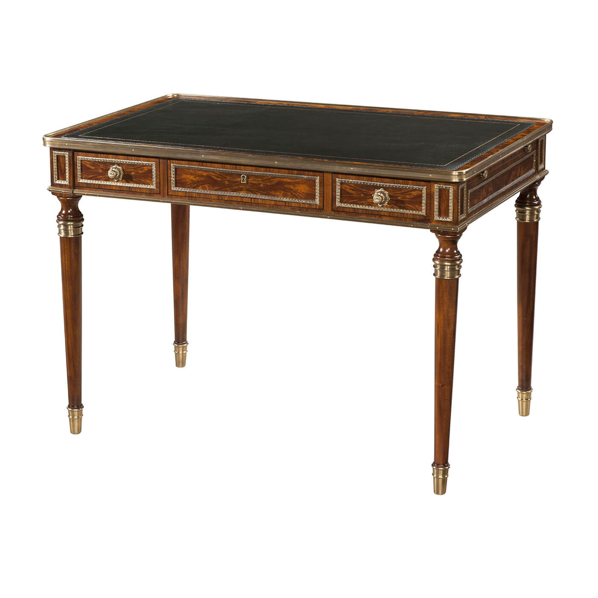 Louis XVI Leather Top Mahogany Desk - English Georgian America