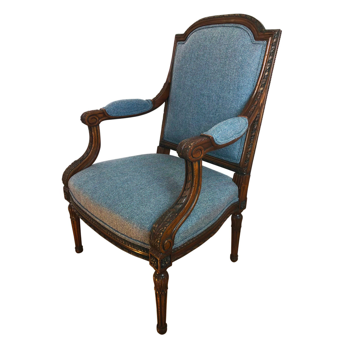 Louis XVI Polished Fauteuil a La Reine - English Georgian America