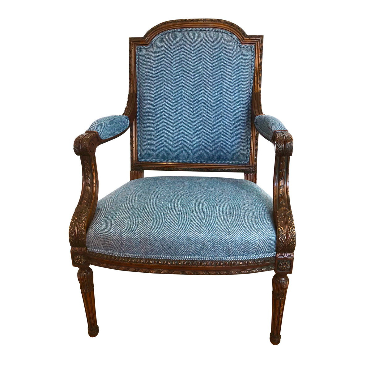 Louis XVI Polished Fauteuil a La Reine - English Georgian America