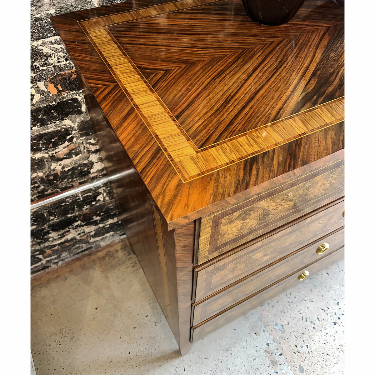 Louis XVI Style Burl Chest - English Georgian America