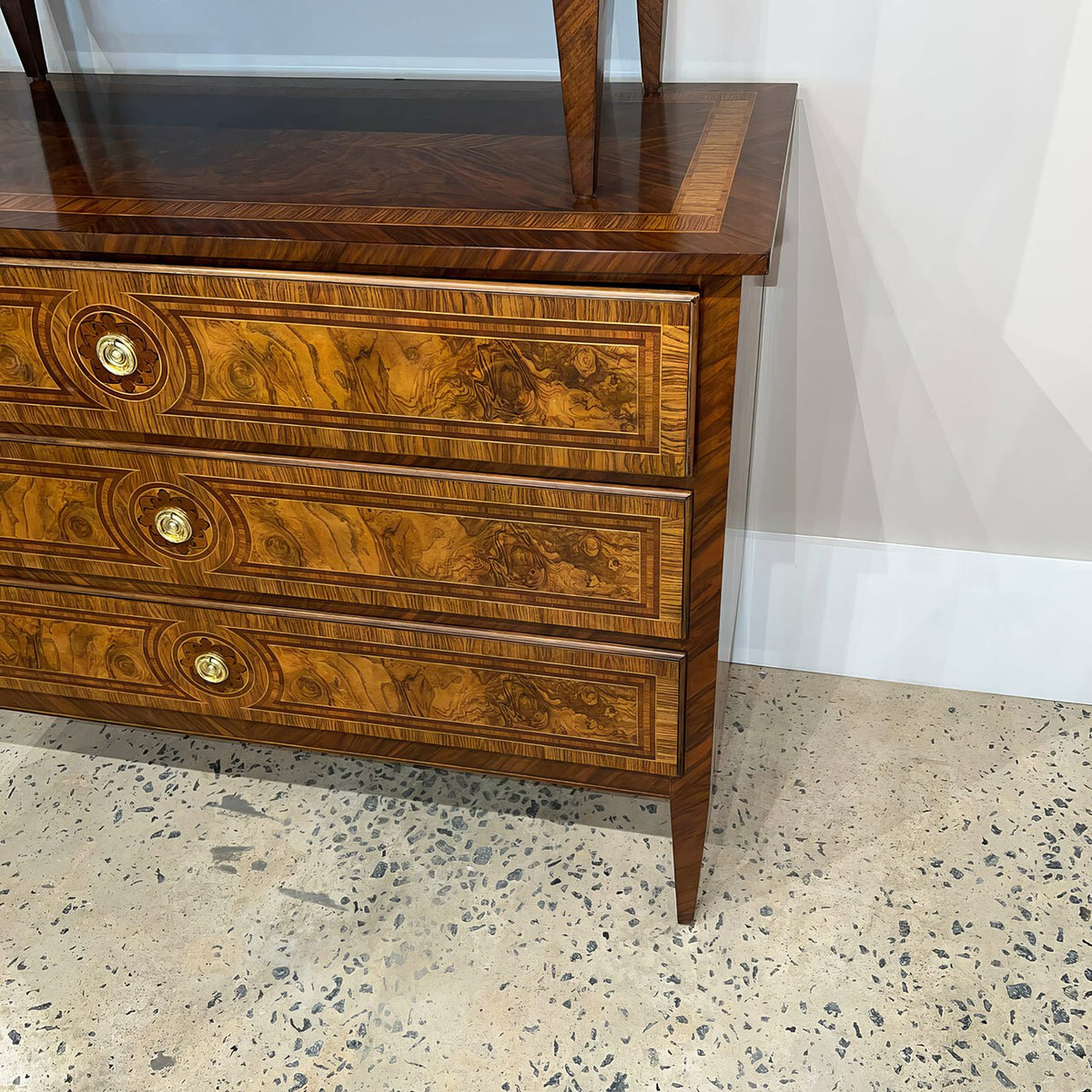 Louis XVI Style Burl Chest - English Georgian America