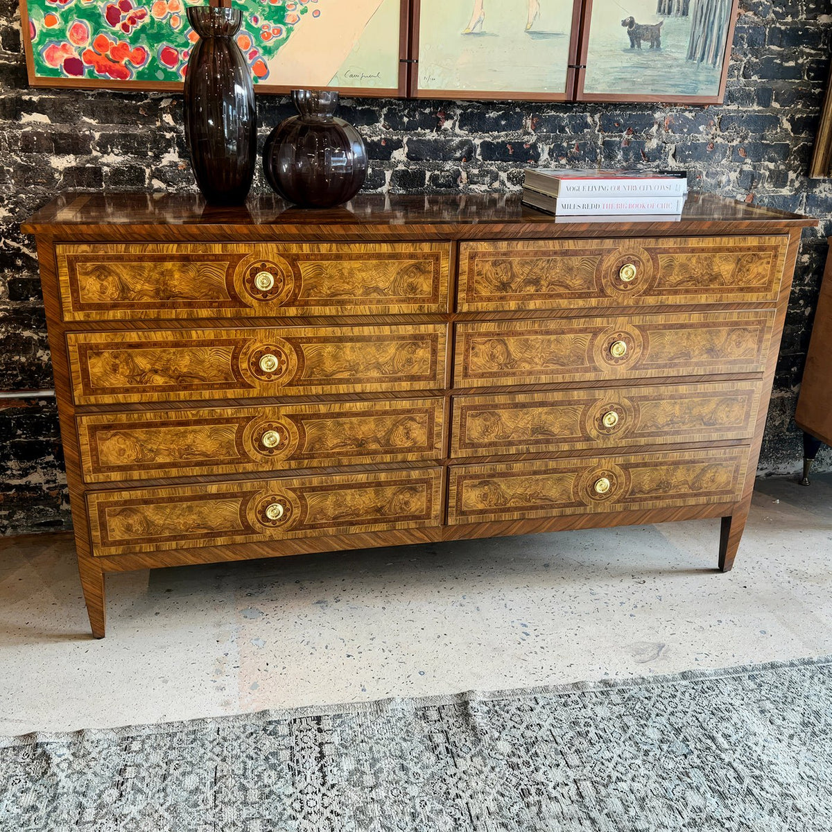 Louis XVI Style Burl Dresser - English Georgian America