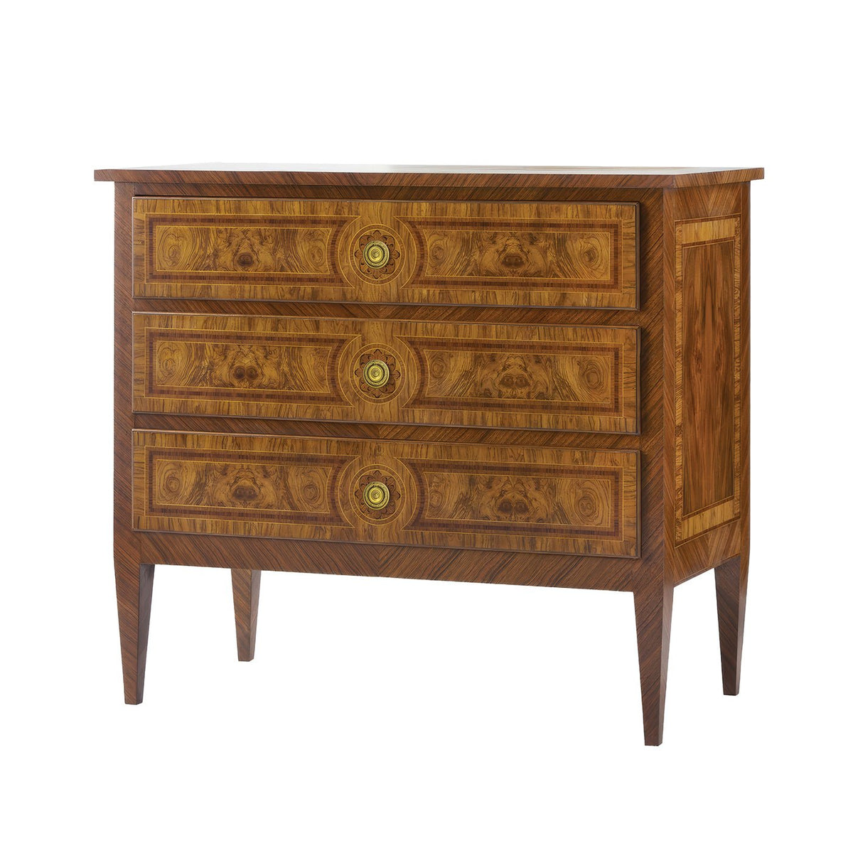 Louis XVI Style Burl Nightstand - English Georgian America