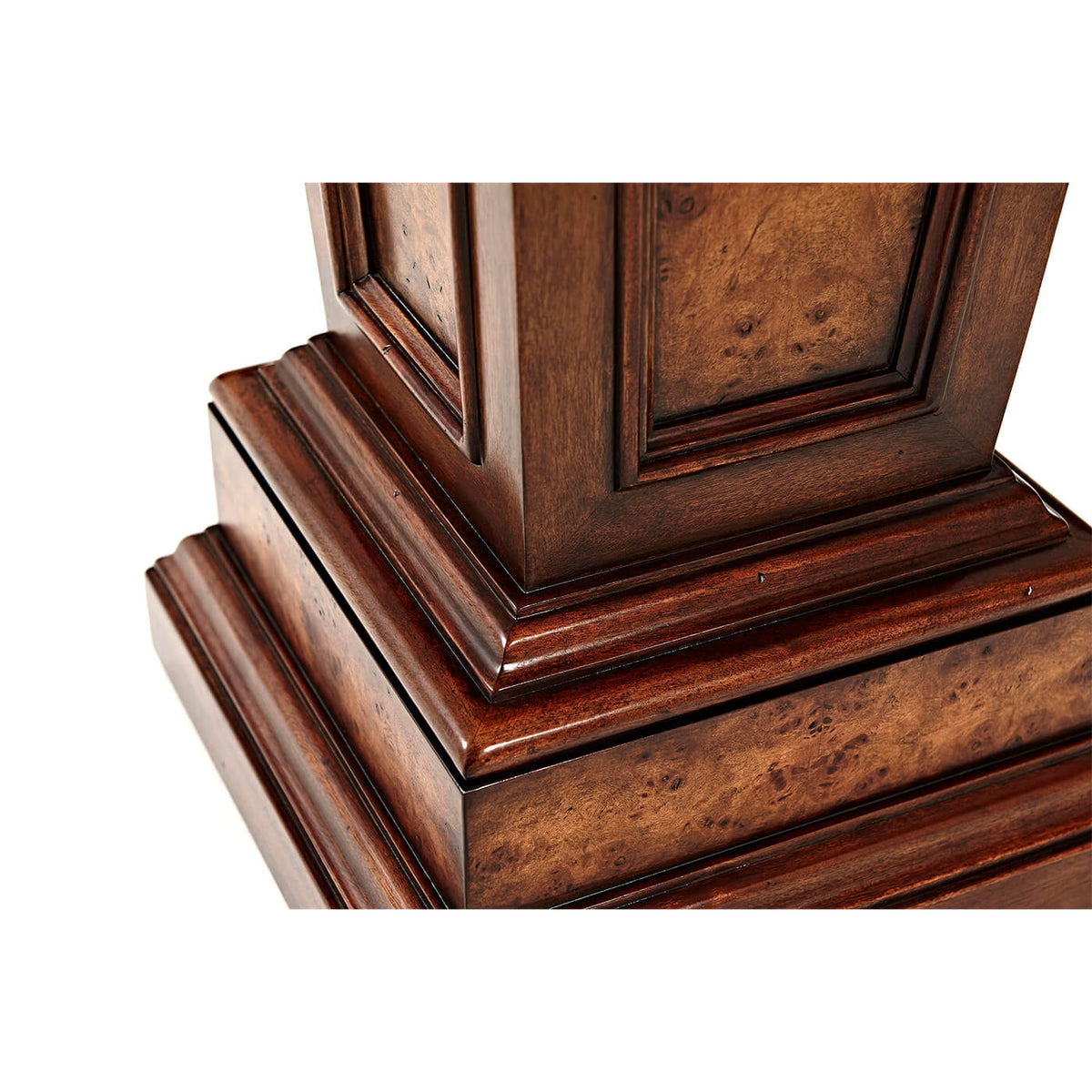 Louis XVI Style Burl Pedestal Stand - English Georgian America