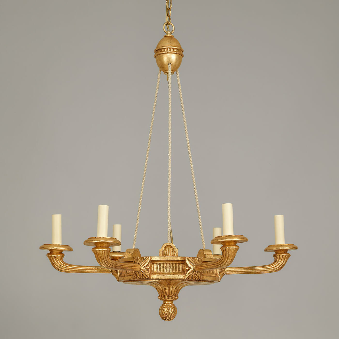 Louis XVI Style Giltwood Chandelier - English Georgian America