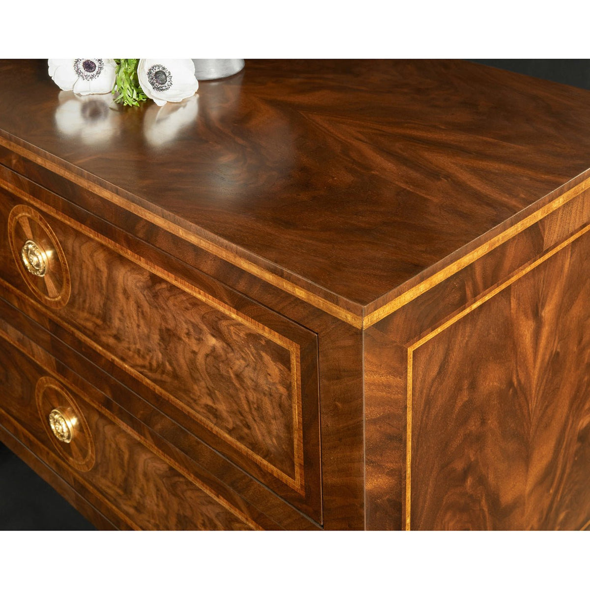 Louis XVI Style Inlaid Bedside Chest - English Georgian America