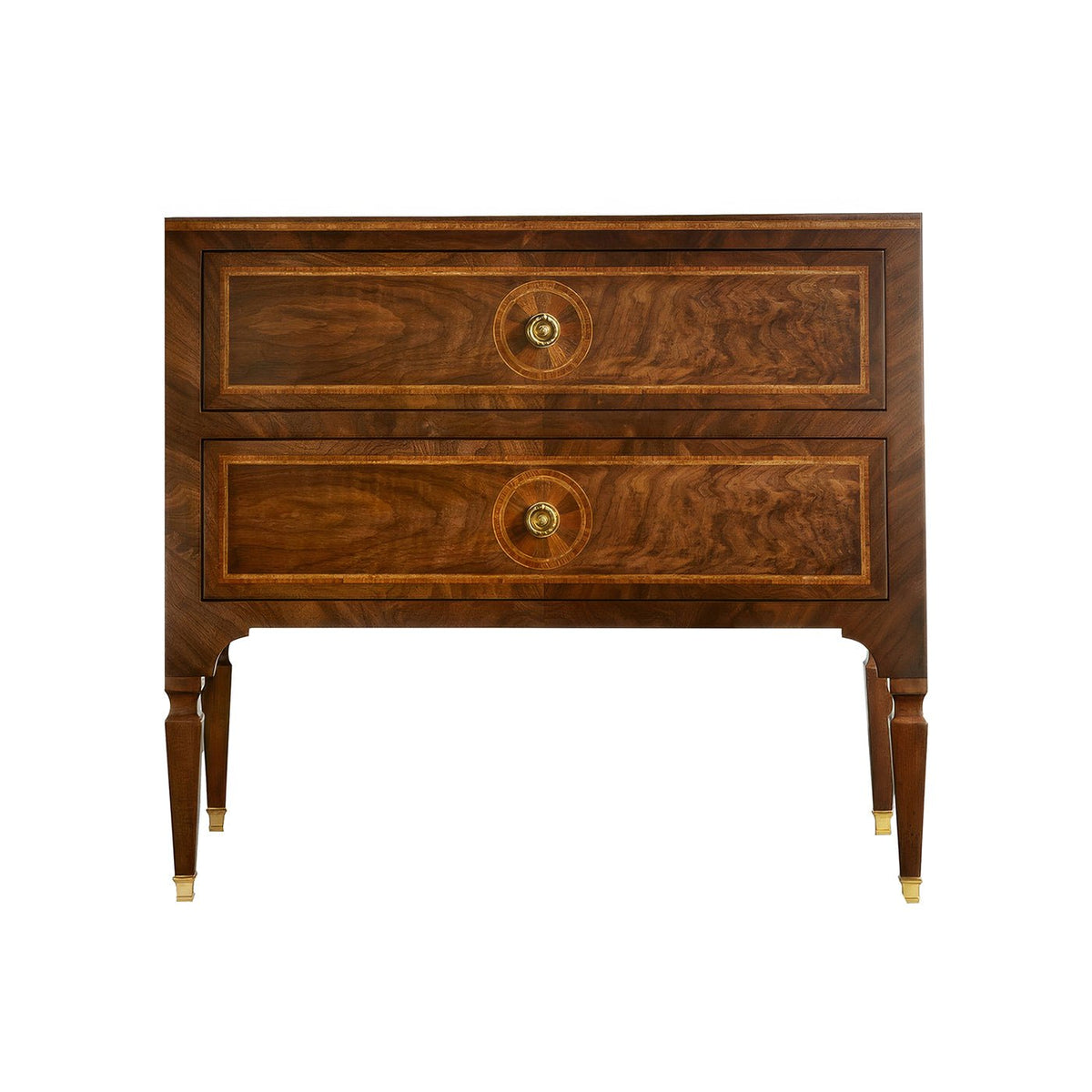 Louis XVI Style Inlaid Bedside Chest - English Georgian America