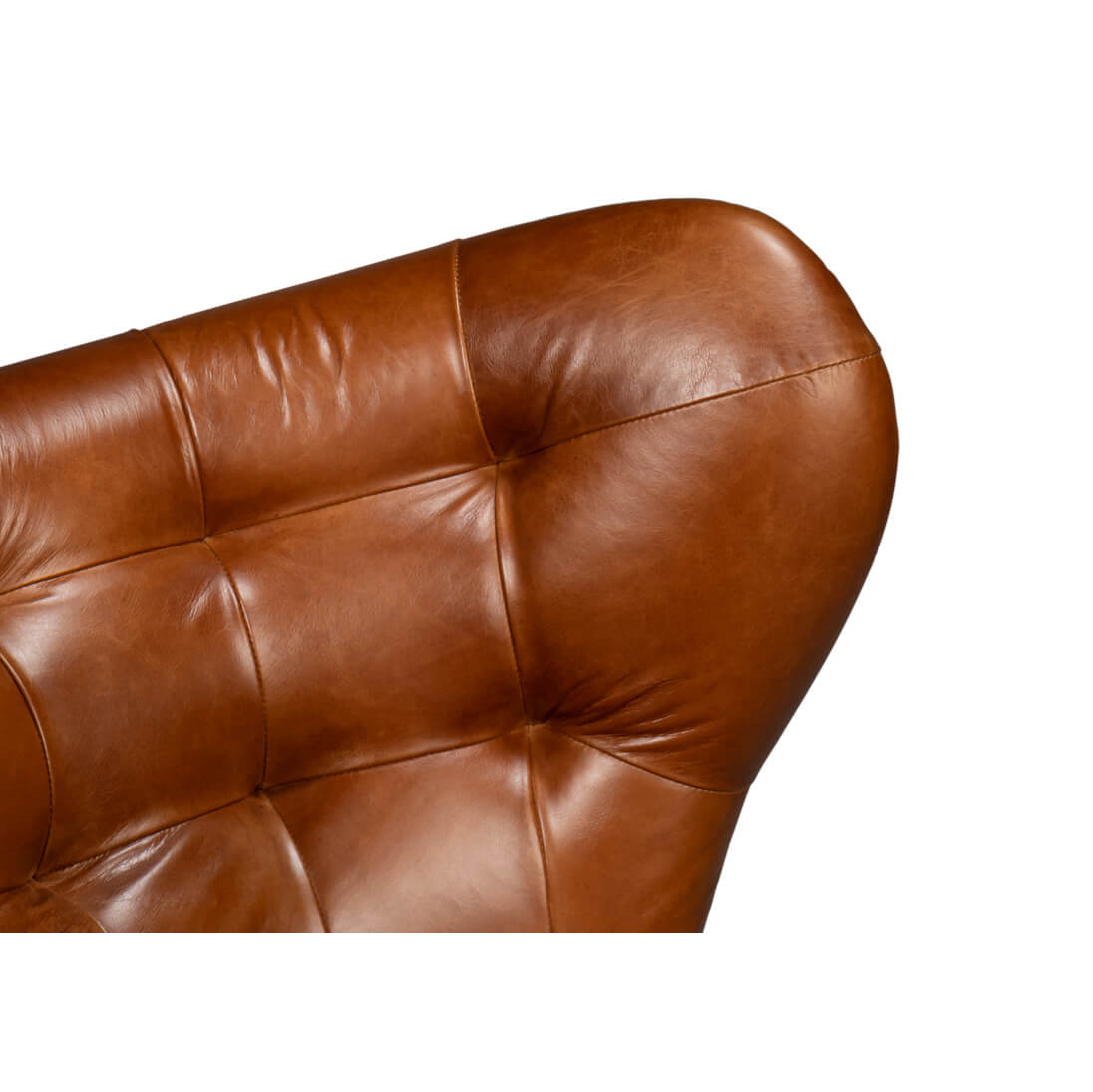 Luxe Caramel Tufted Lounge Chair - English Georgian America