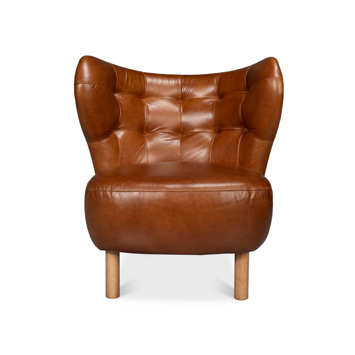 Luxe Caramel Tufted Lounge Chair - English Georgian America