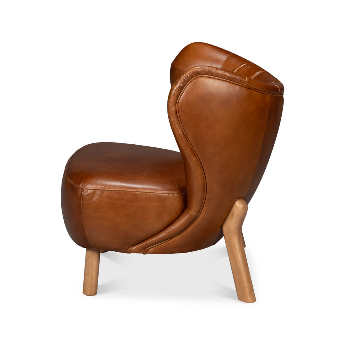 Luxe Caramel Tufted Lounge Chair - English Georgian America