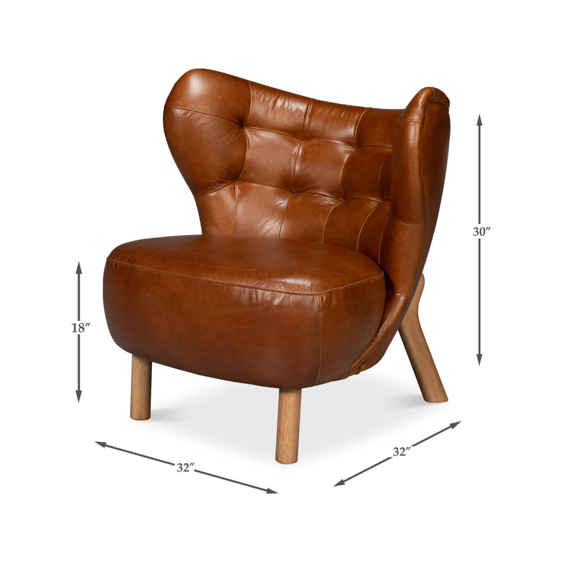 Luxe Caramel Tufted Lounge Chair - English Georgian America