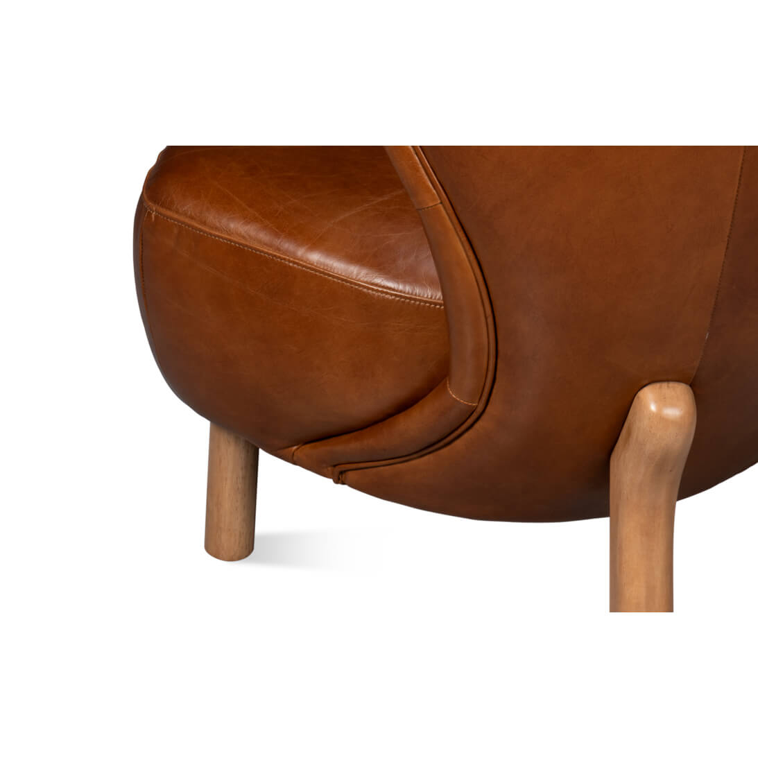 Luxe Caramel Tufted Lounge Chair - English Georgian America