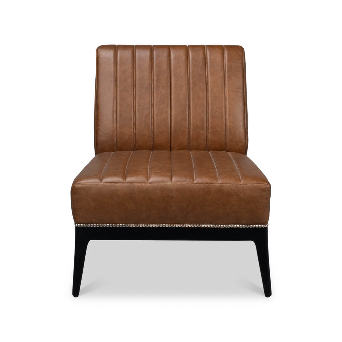 Luxury Modern Leather Accent Chair - English Georgian America