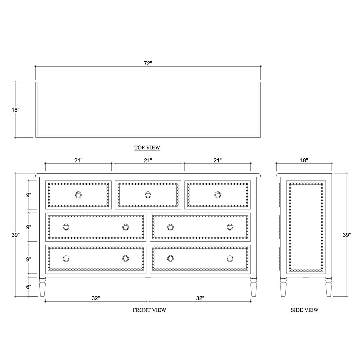 Mahogany Antique Dresser - English Georgian America