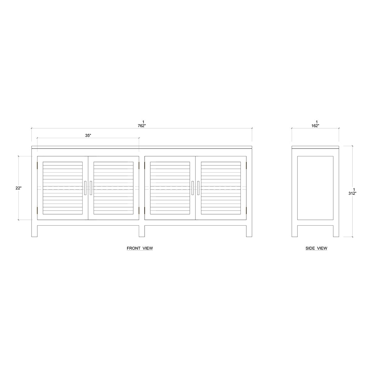 Mahogany Coastal Sideboard - English Georgian America
