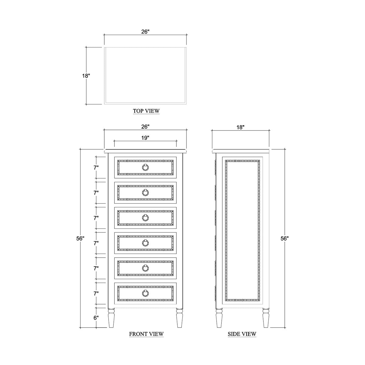 Mahogany Lingerie Chest - English Georgian America