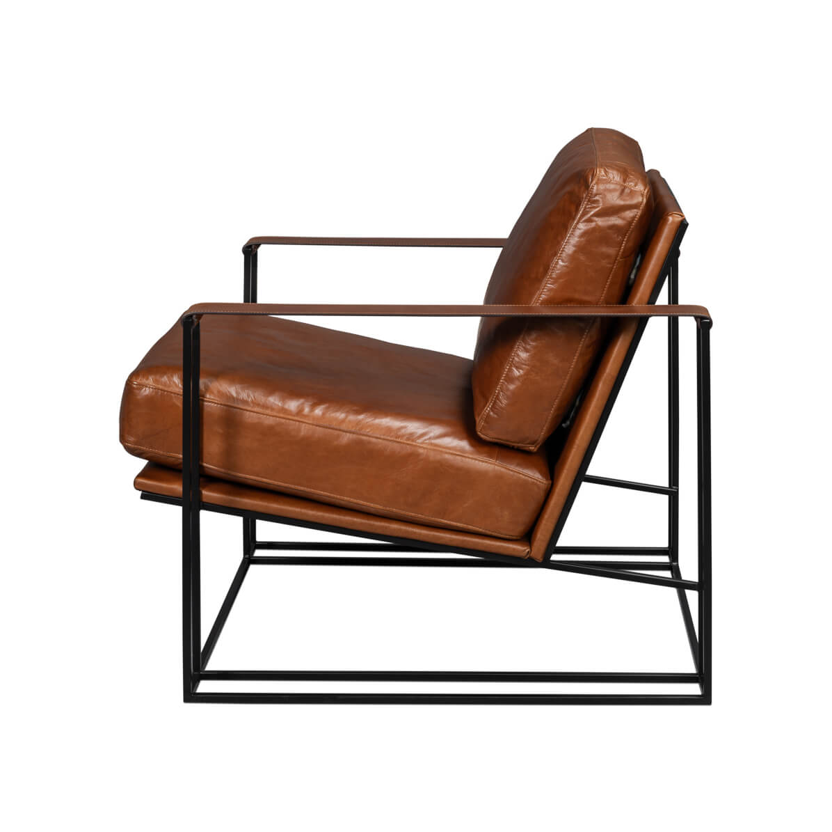 Manhattan Brown Leather Armchair - English Georgian America