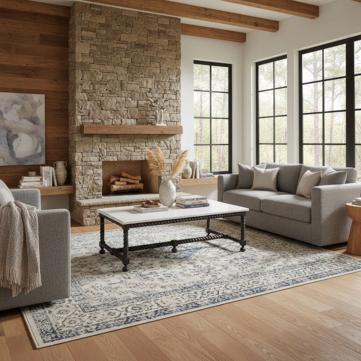 Marble Top Coffee Table with Barley Twist Base - English Georgian America
