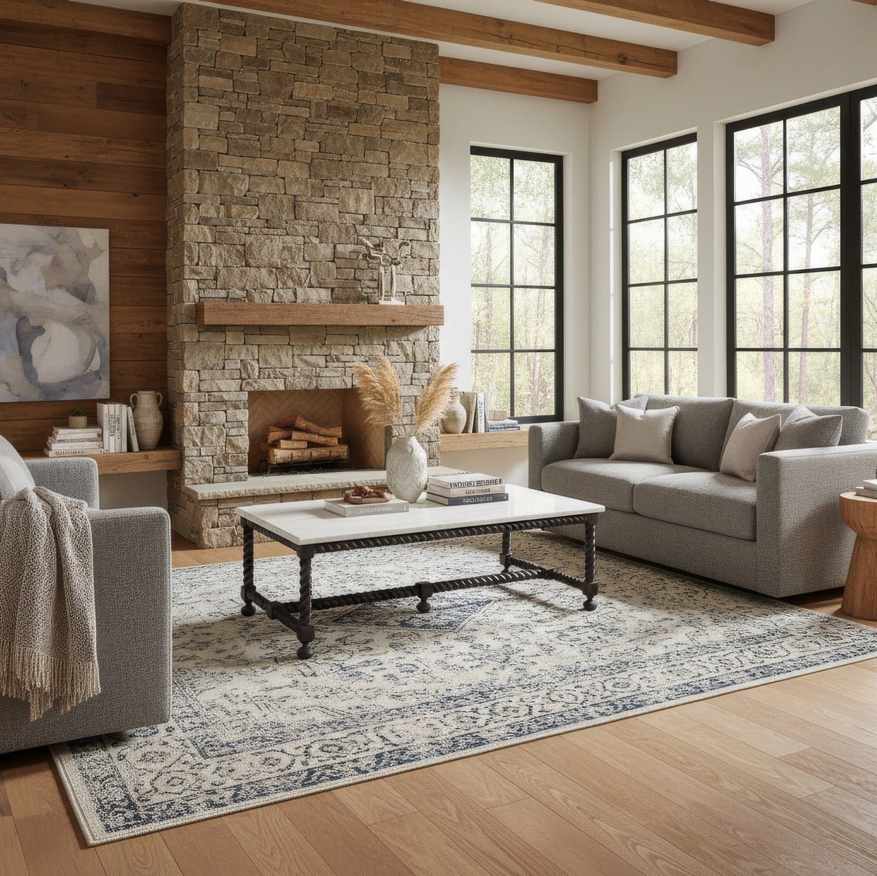 Marble Top Coffee Table with Barley Twist Base - English Georgian America