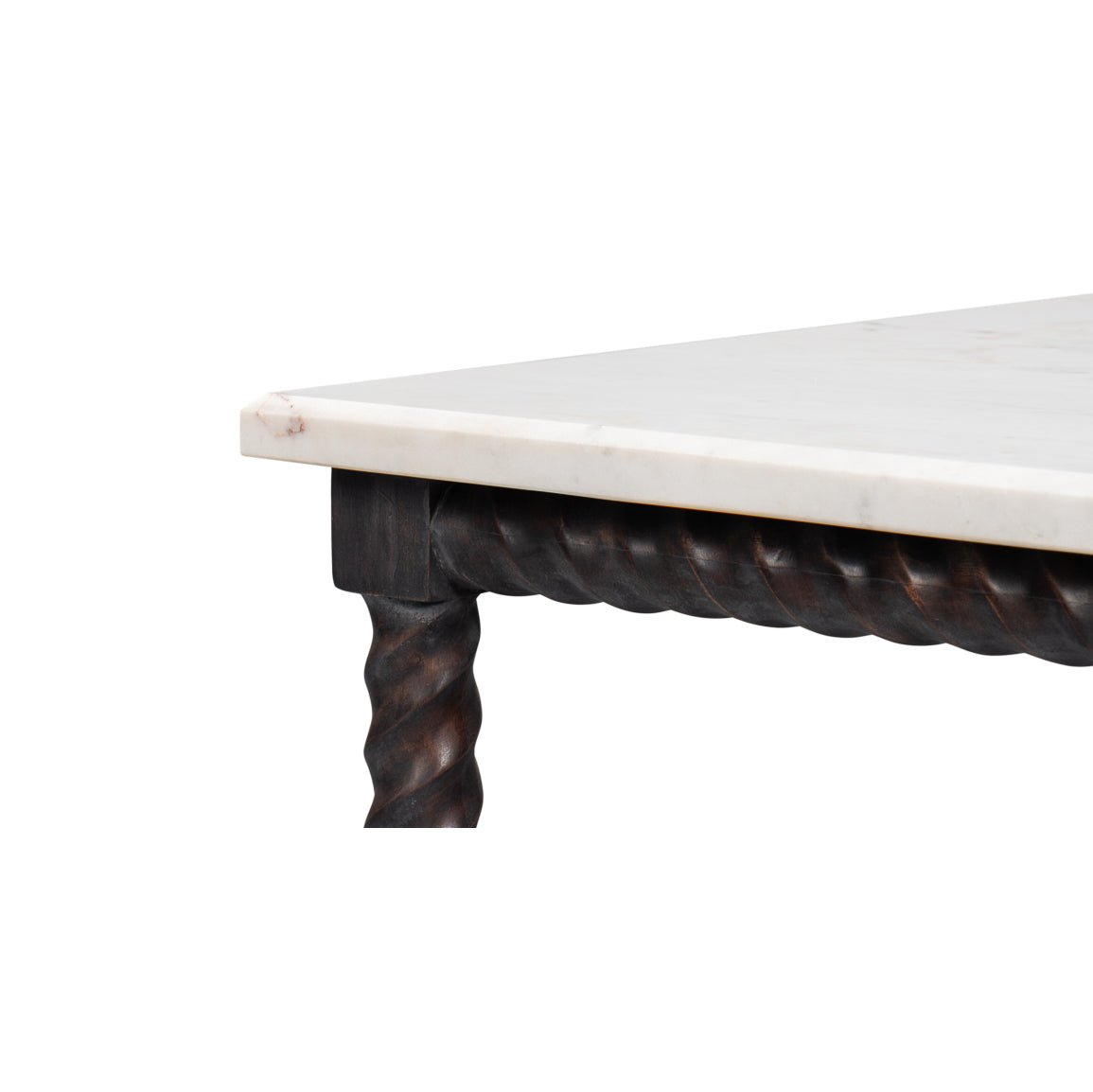 Marble Top Coffee Table with Barley Twist Base - English Georgian America