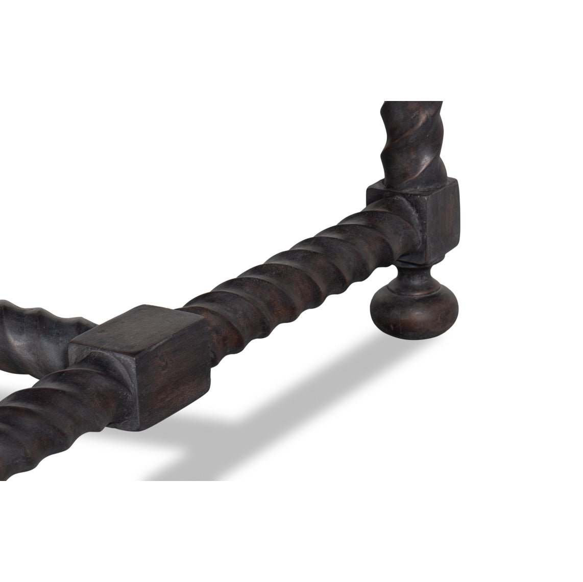 Marble Top Coffee Table with Barley Twist Base - English Georgian America