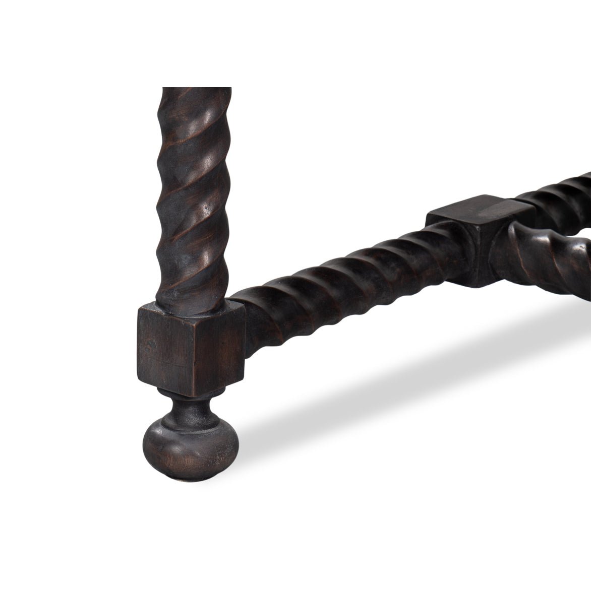 Marble Top Coffee Table with Barley Twist Base - English Georgian America