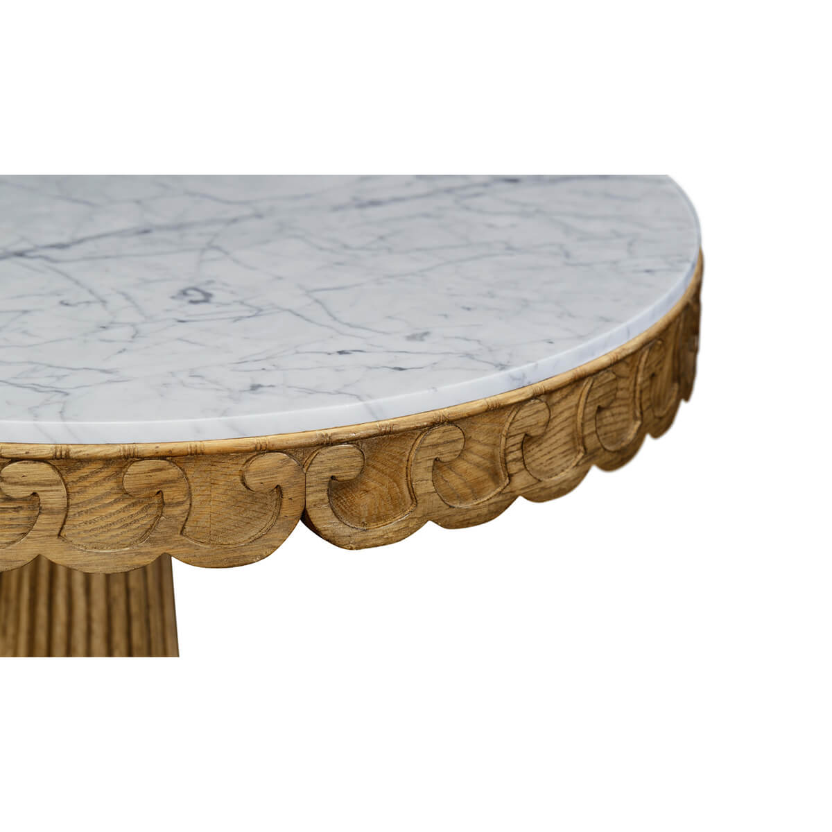 Marble Top Oak Center Table - English Georgian America