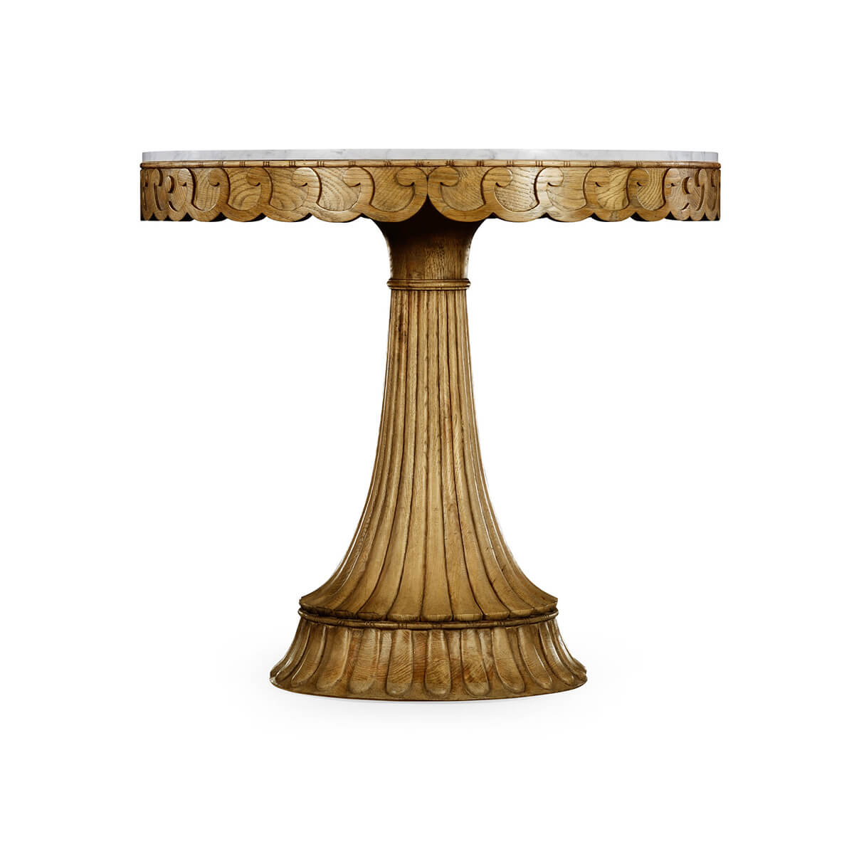 Marble Top Oak Center Table - English Georgian America