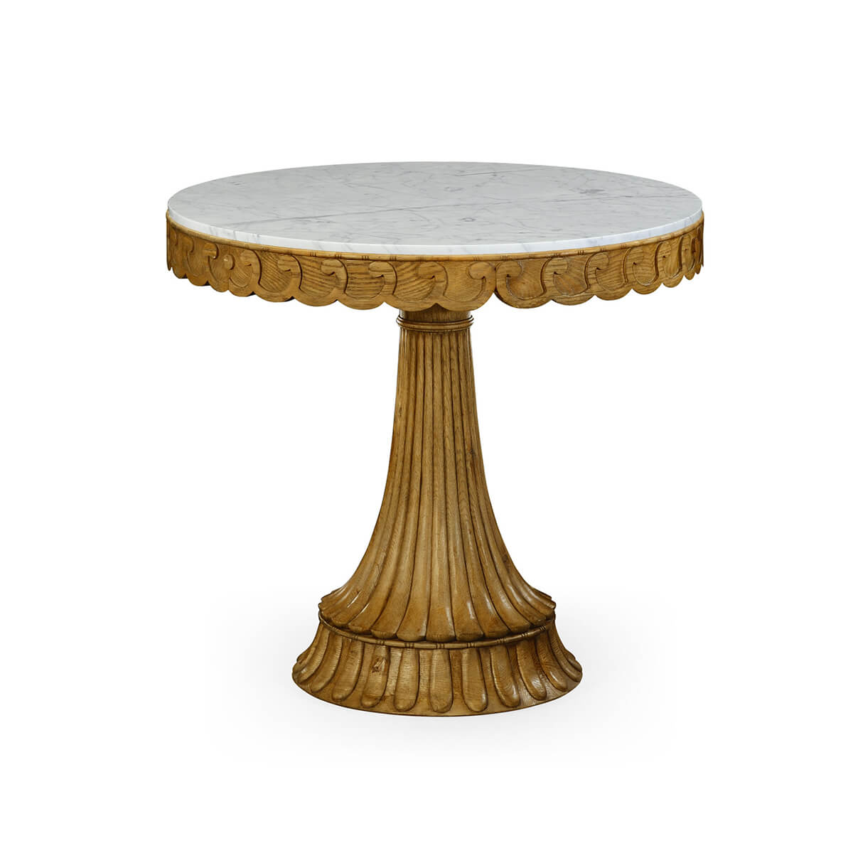 Marble Top Oak Center Table - English Georgian America