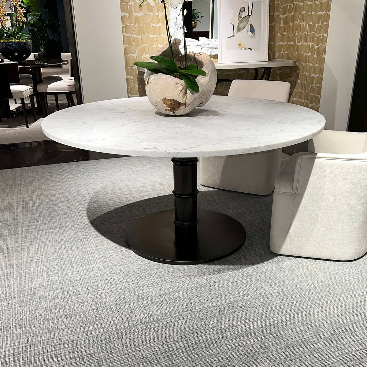 Marble Top Round Dining Table - English Georgian America