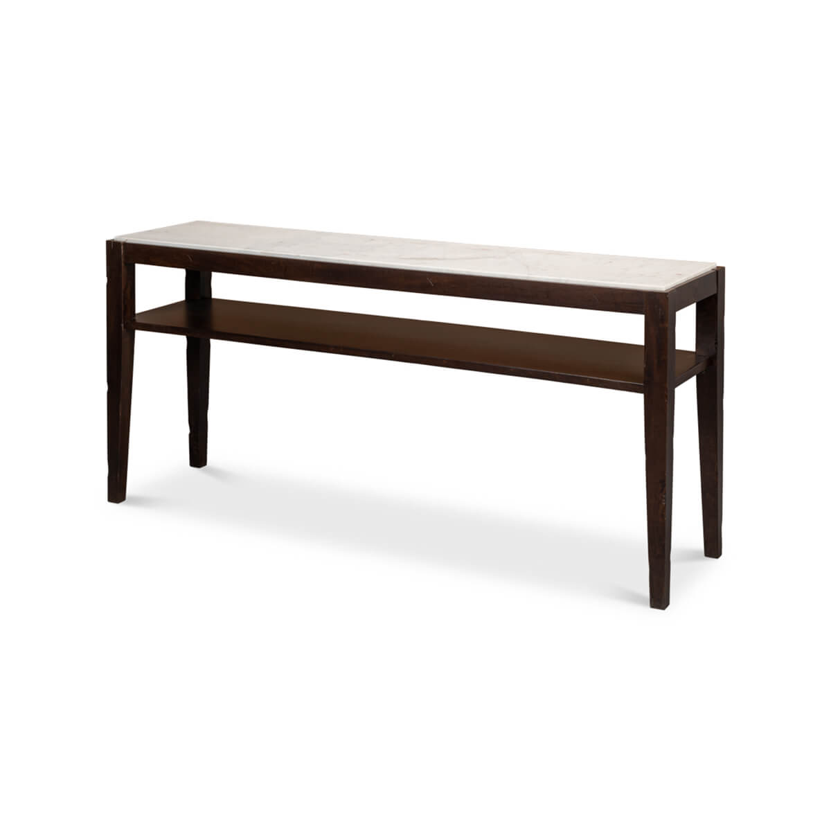Marble Top Two Tier Console Table - English Georgian America